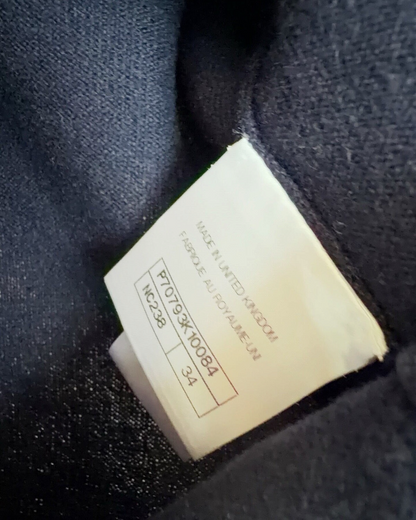 Chanel Pink-Trim Crewneck Cardigan Navy, Pink FR 34