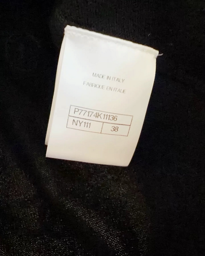 Chanel 24S Sequin Cashmere Floral Cardigan Black, Pink FR 38