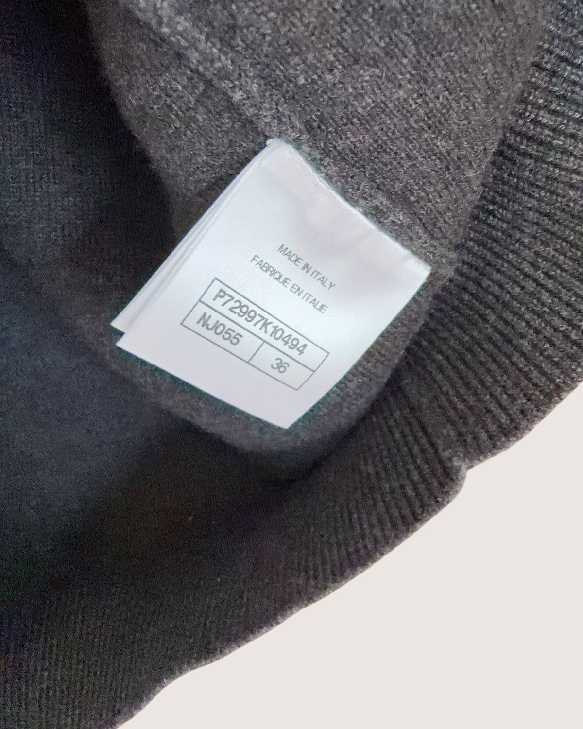 Chanel 22A Wool CC Logo Cardigan Grey, Silver FR 38