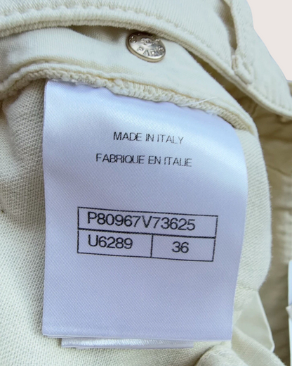 Chanel 26C Denim Wide-Leg Jeans Beige/Ecru FR 36