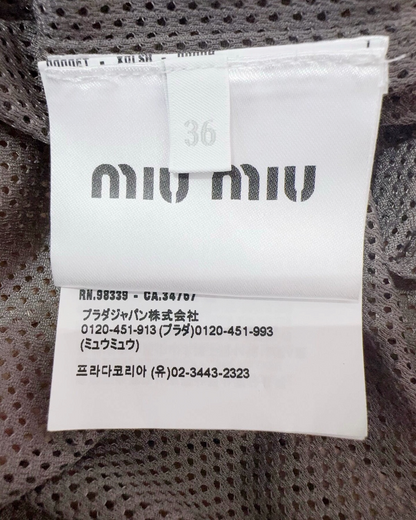 Miu Miu Logo Zip-Pocket Shorts Brown, Grey IT 36