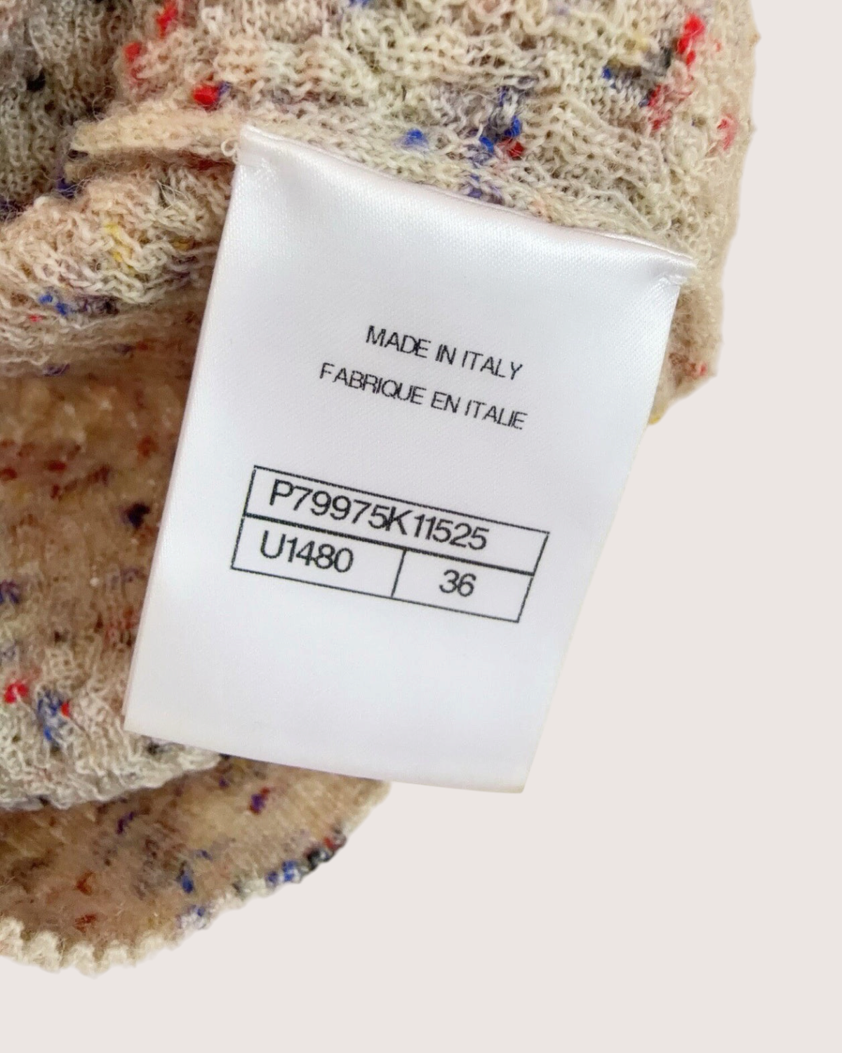 Chanel 25A Wool Openwork Vest Beige/Ecru, Multicolor FR 36