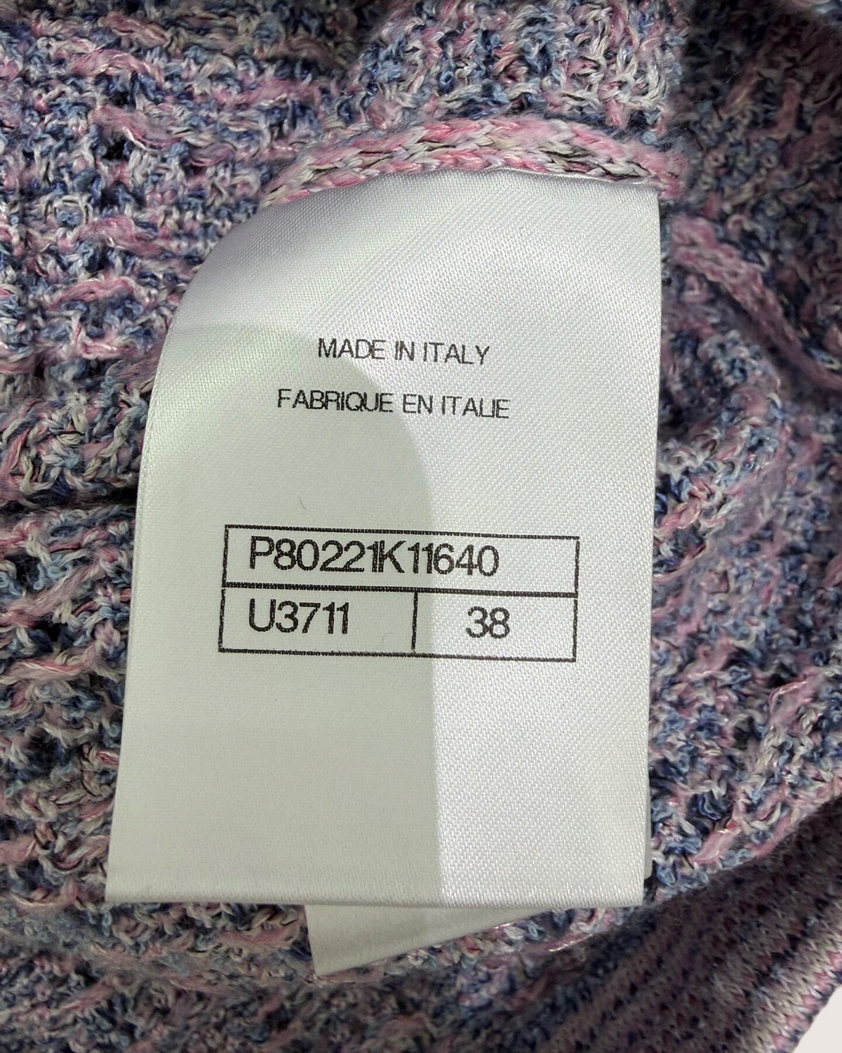 Chanel 25B Knit Tweed Cardigan Purple, Pink, Multicolor FR 38