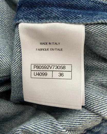 Chanel 25K Bow Denim Vest Blue FR 36