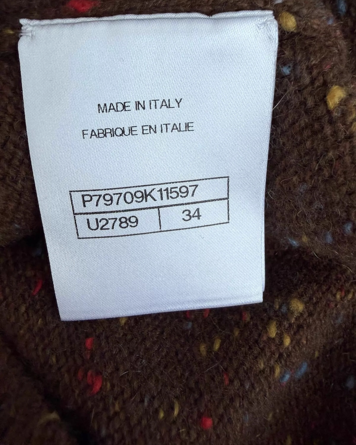 Chanel 25N Coco Neige Bow Cashmere Vest Brown, Multicolor FR 34