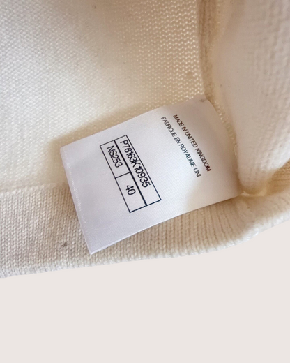 Chanel 23K Cashmere Camellia Vest Beige/Ecru FR 40