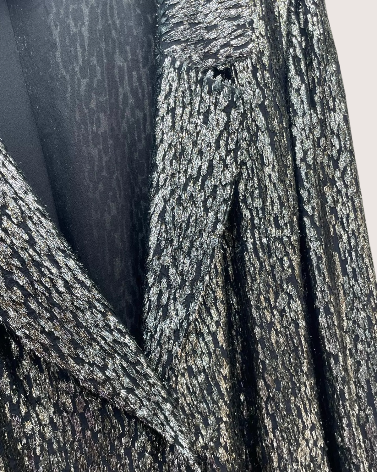Chanel 22K Metallic Maxi Dress Silver, Black FR 38