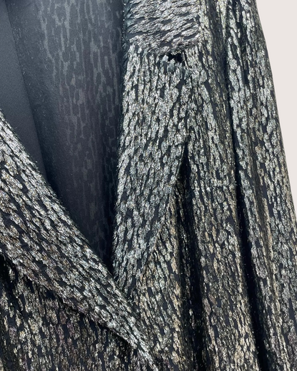 Chanel 22K Metallic Maxi Dress Silver, Black FR 38