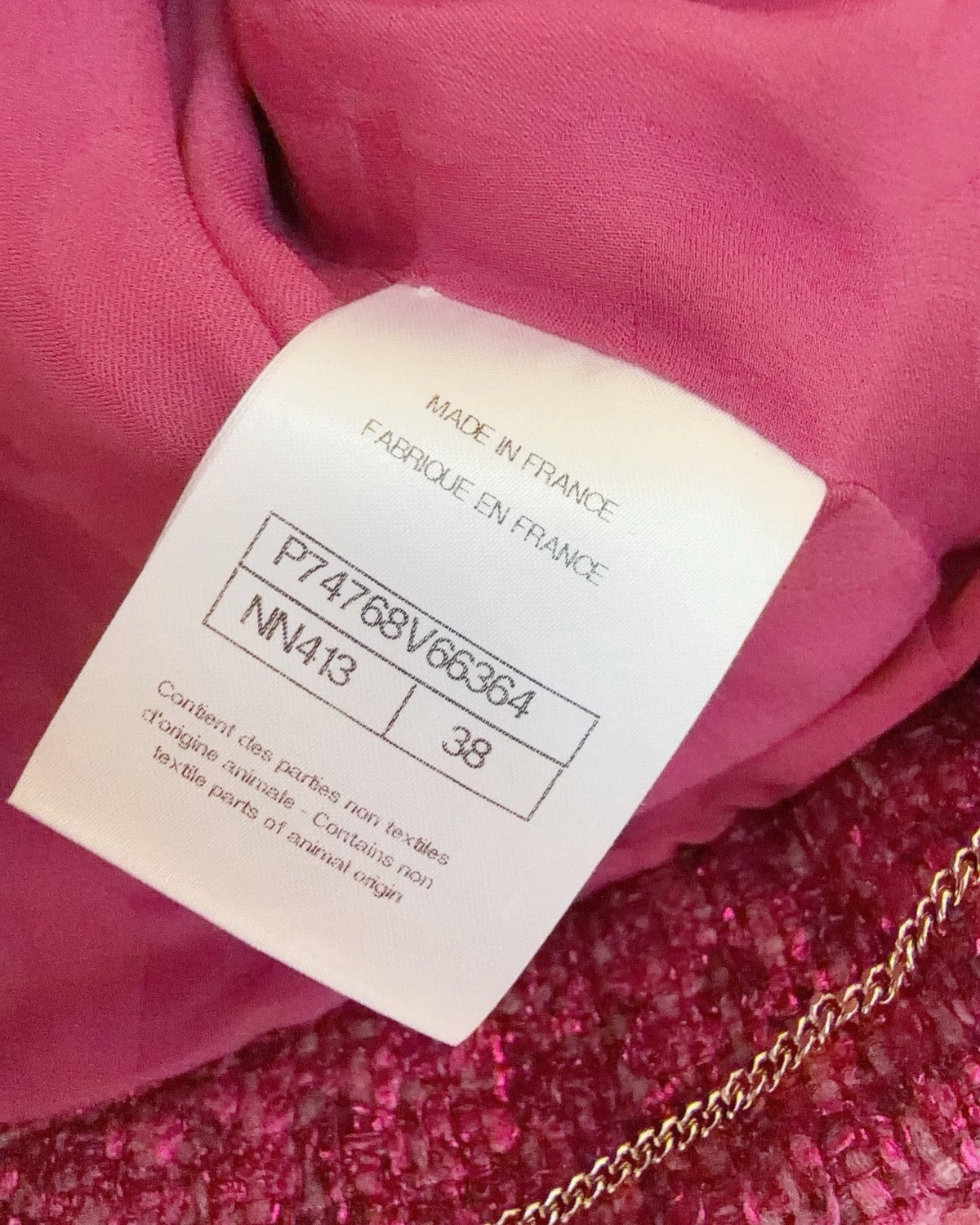 Chanel 23A Tweed Cropped Contrast-Cuff Jacket Pink, White FR 38