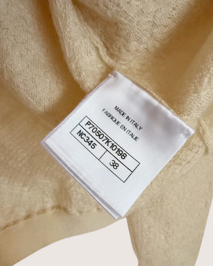 Chanel 21A Openwork Cardigan Beige/Ecru FR 38