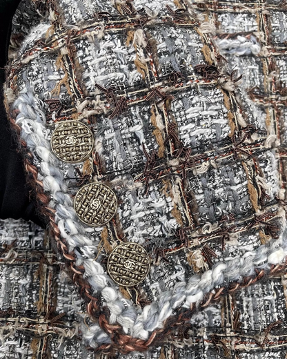 Chanel 18K Checked Tweed Jacket