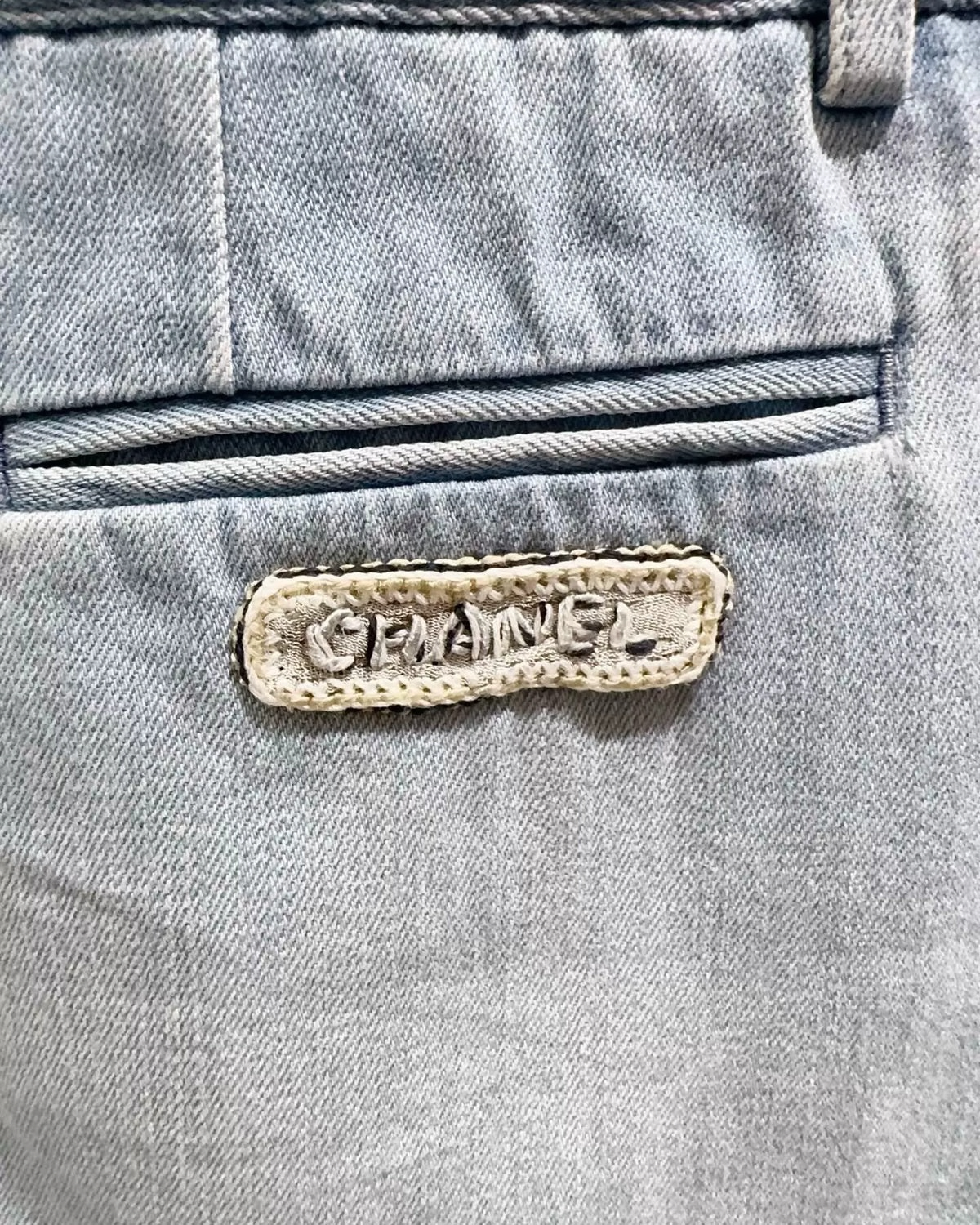 Chanel 16P Denim Mini Skirt Blue FR 34