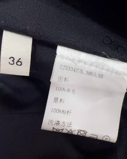 Celine Wool Wrap Mid-Length Skirt Black FR 36