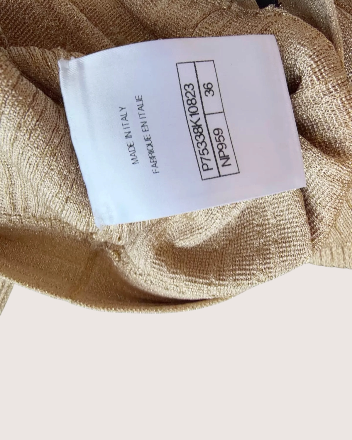 Chanel 23A CC Wide-Leg Trousers Beige/Ecru, Gold FR 36