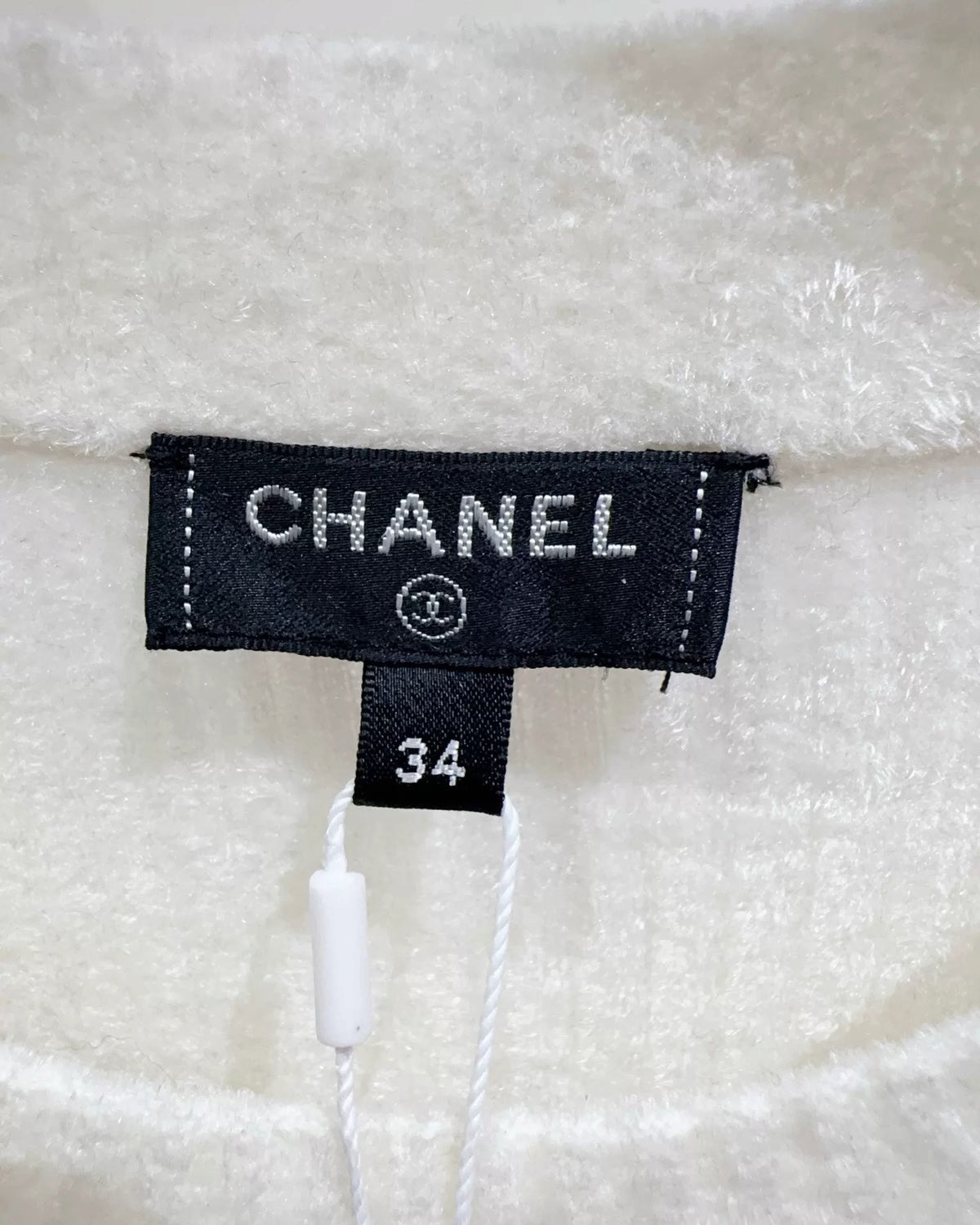 Chanel 20K Two-Tone Wool Mini Dress White, Navy FR 34