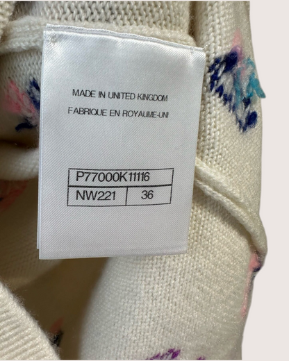 Chanel 24P Cashmere Clover Cardigan Beige/Ecru, Pink, Multicolor FR 36