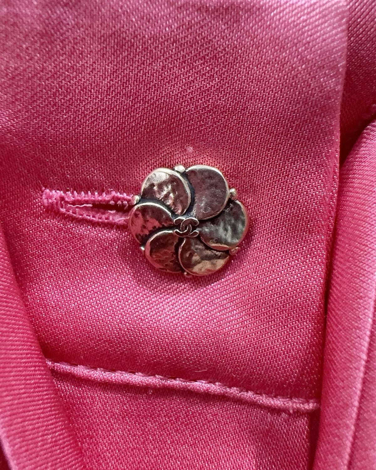Chanel Silk Tie-Front Top Pink FR 36