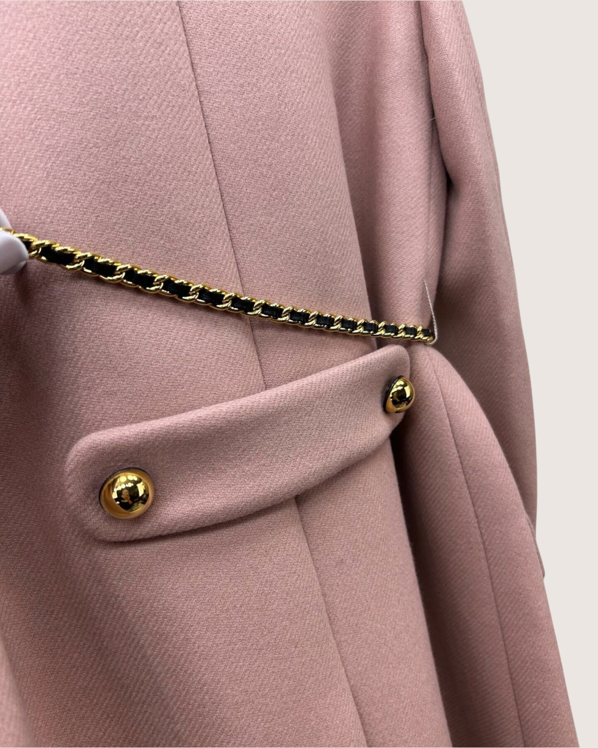 Miu Miu Wool Double-Breasted Fur-Collar Coat Pink, Black FR 36