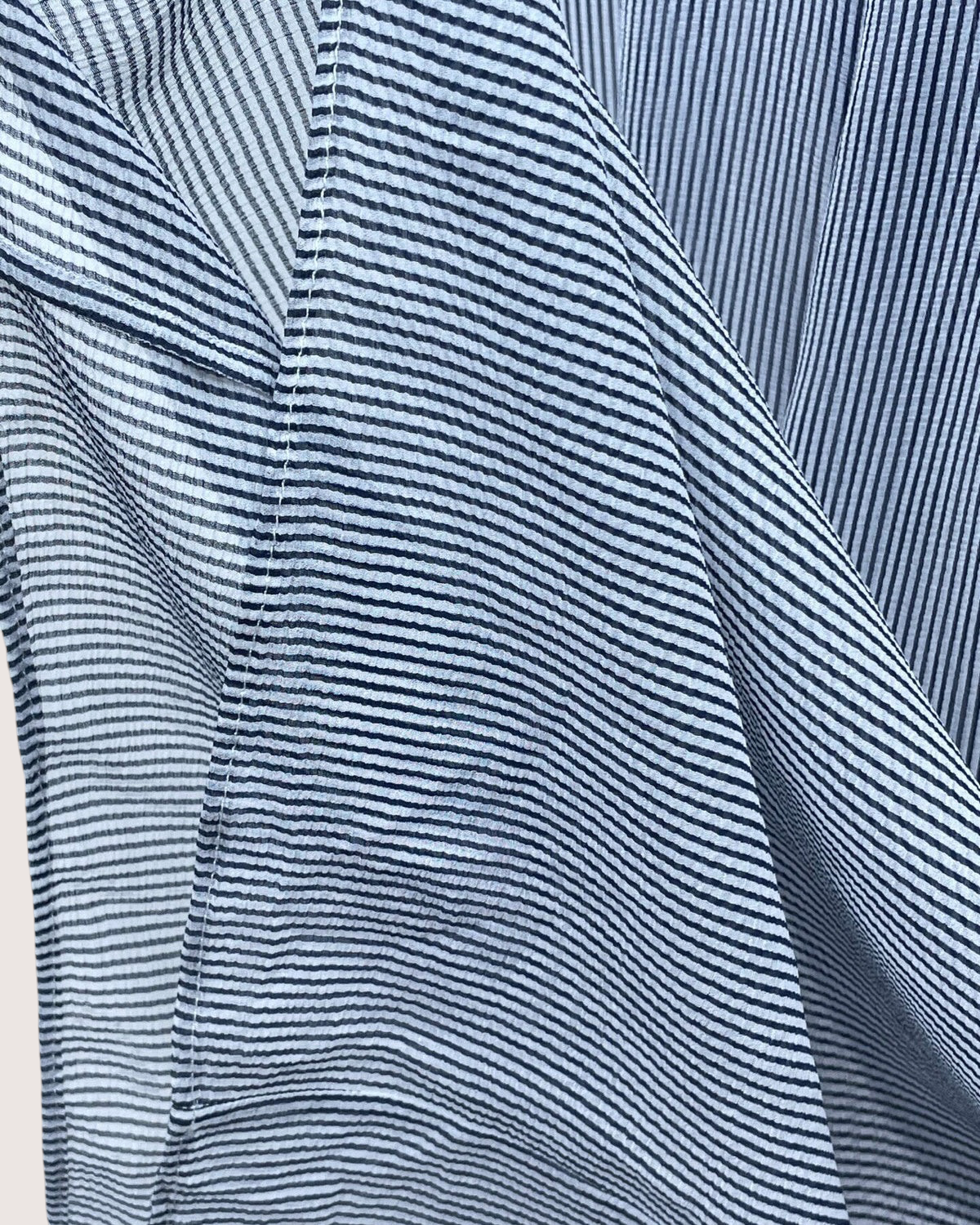 Chanel 22S Striped Wide-Leg Trousers Blue, White FR 34