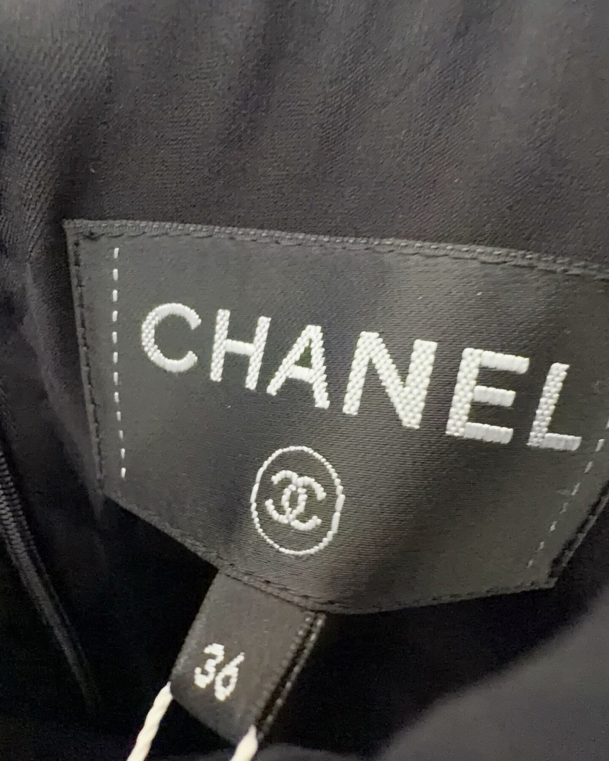 Chanel 23S Tweed Crystal-Trim Mini Dress Black FR 36