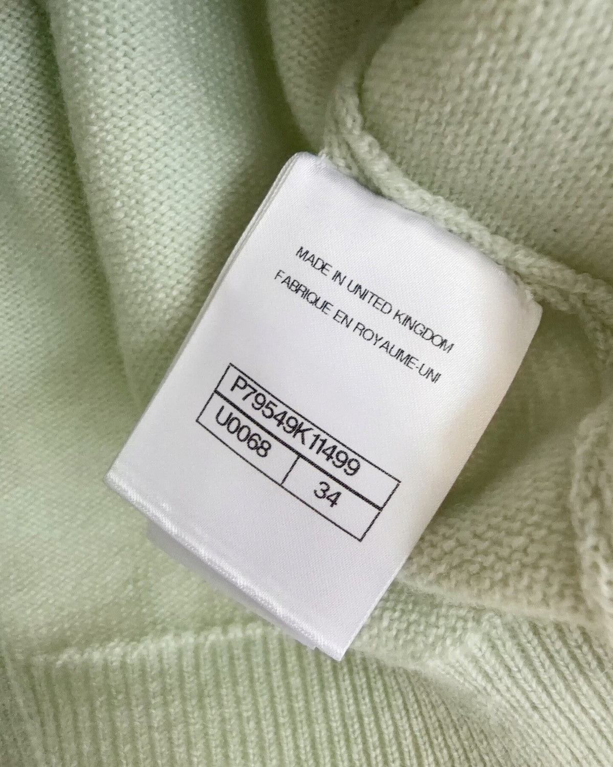 Chanel 25S Cashmere Patch-Pocket Cardigan Green FR 34