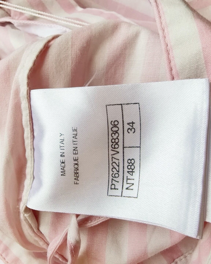 Chanel 24M Coco Beach Sequin CC Striped Shorts Pink, White FR 34