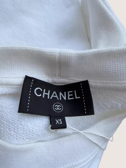 Chanel Camellia Sequin Embroidered Logo Sweatshirt - view 5