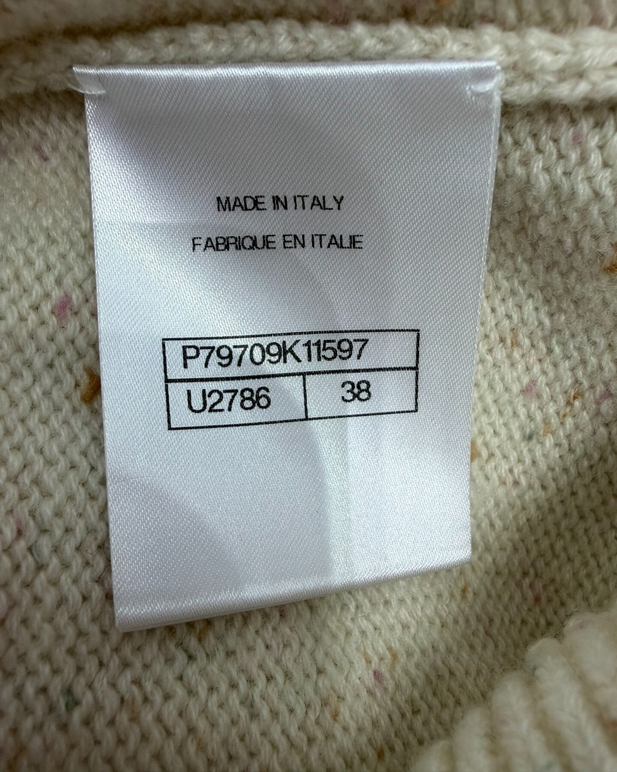 Chanel 25N Bow Cashmere Vest Beige/Ecru, Multicolor FR 38