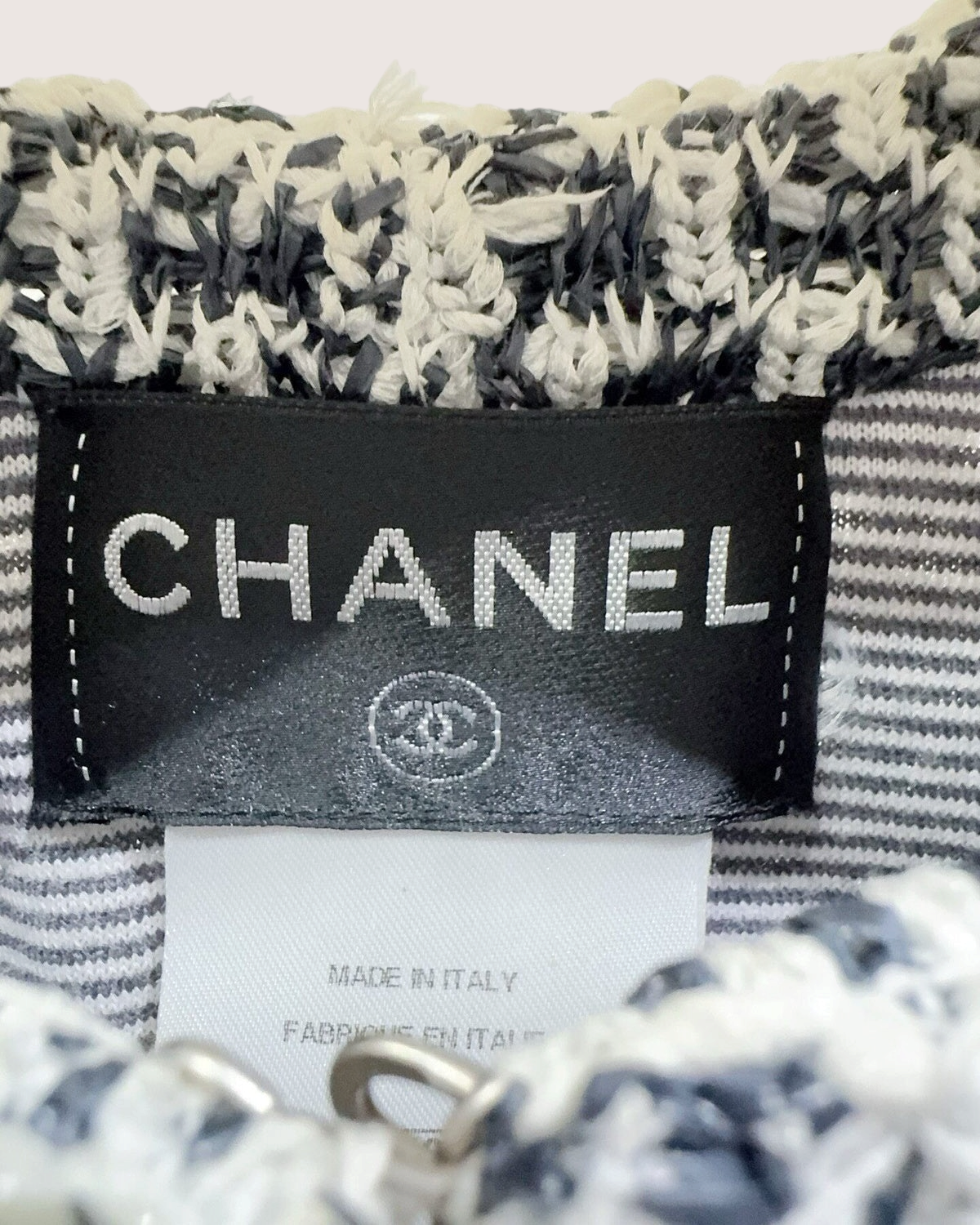 Chanel 15P Bouclé Tweed Jacket Black, White FR 34
