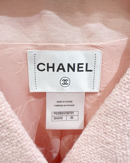 Chanel 16C Braid-Trim Jacket Pink, Beige/Ecru, Gold FR 36