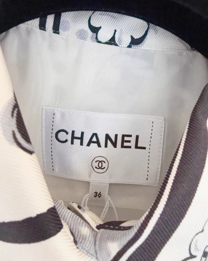 Chanel 25B Graphic Print Shirt Jacket