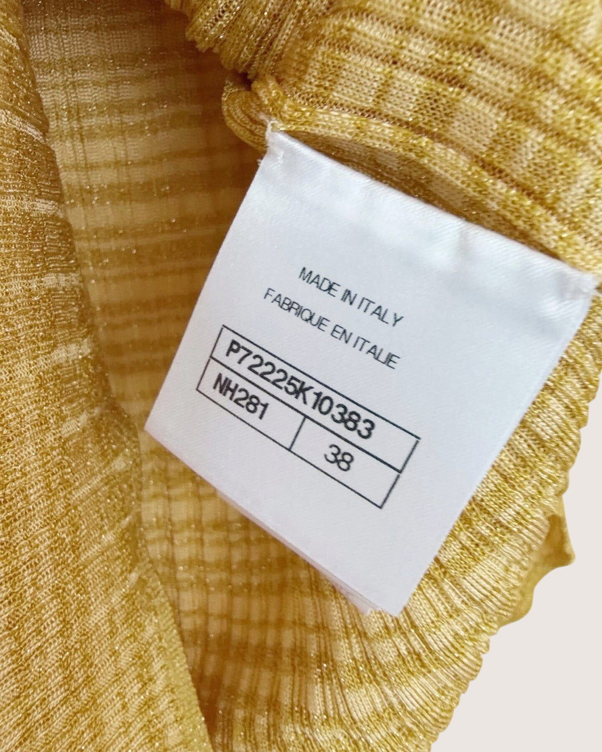 Chanel 22P Crystal CC Collared Top Yellow, Gold FR 38