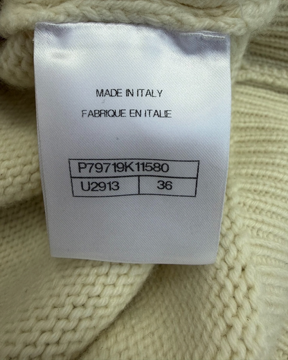 Chanel 25N Coco Neige Fawn Sweater Beige/Ecru, Black, Brown FR 36