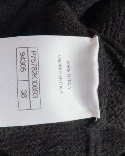 Chanel 23B Cashmere Chain-Trim Sleeveless Mini Dress Black, Gold FR 38