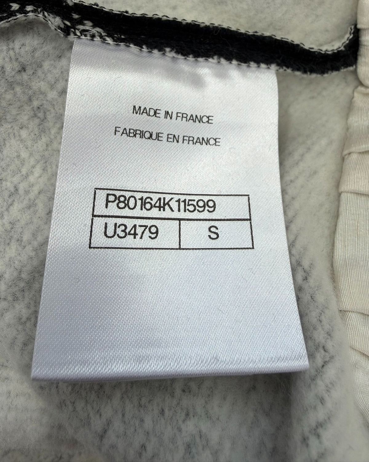 Chanel 25B Speckled Pullover Hoodie Black, White, Beige/Ecru FR 36