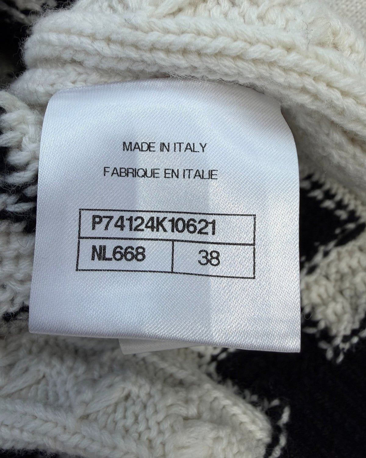 Chanel 23C Cashmere Checkerboard Cardigan Beige/Ecru, Black FR 38