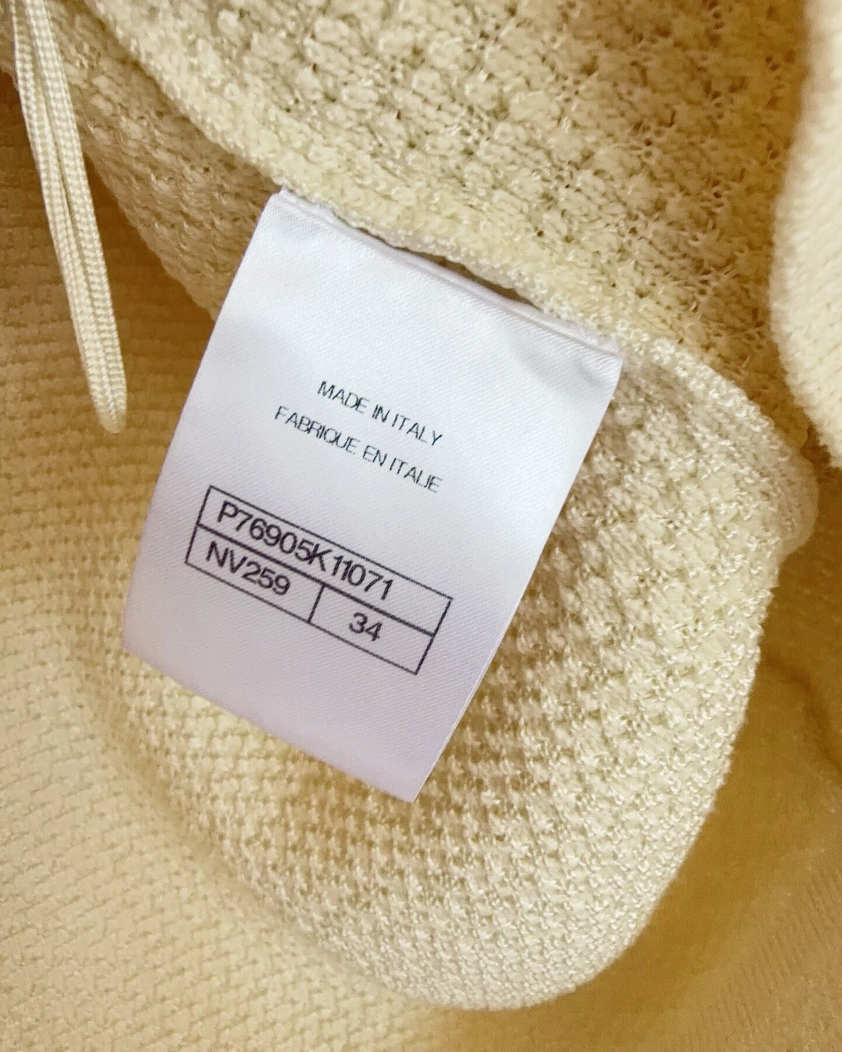 Chanel 24P Short-Sleeve Four-Pocket Cardigan Beige/Ecru, Black FR 34