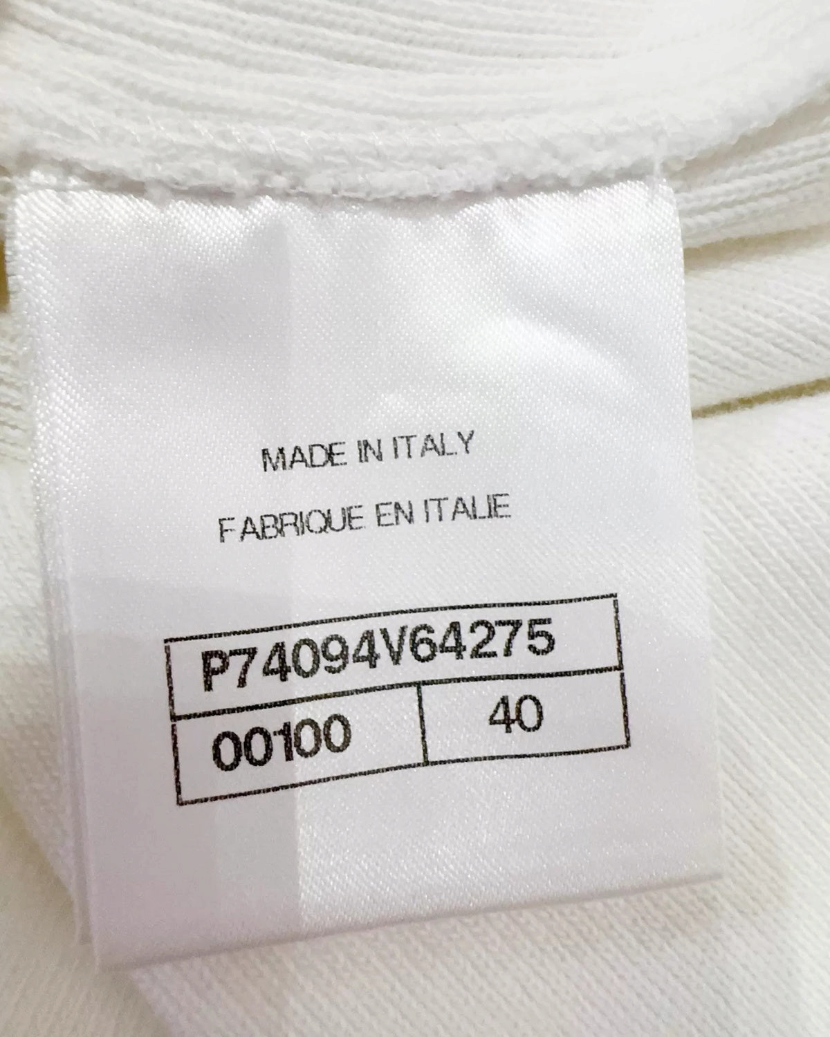 Chanel 23C Ribbed T-Shirt White FR 40