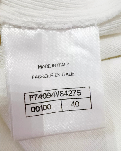 Chanel 23C Ribbed T-Shirt White FR 40