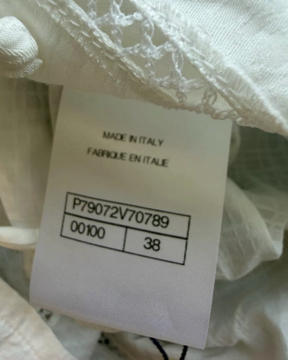 Chanel 25P Tie-Front Halter Top White FR 38