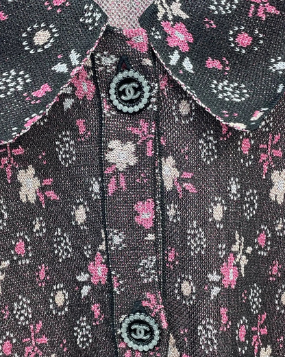 Chanel 24B Floral Jacket Pink, Black FR 34