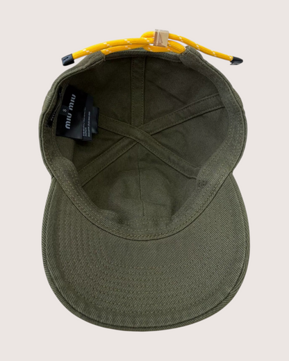 Miu Miu Drawstring Hat Green One Size