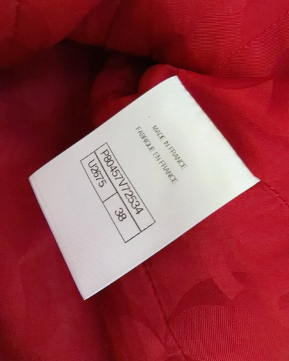 Chanel 25K Cropped Tweed Four-Pocket Jacket Red, Pink, Multicolor FR 38