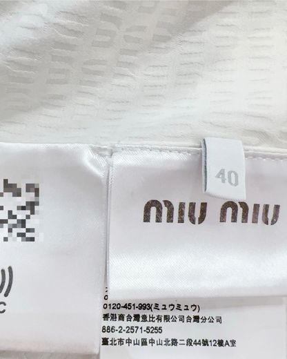 Miu Miu Logo Jacquard Shirt White FR 36