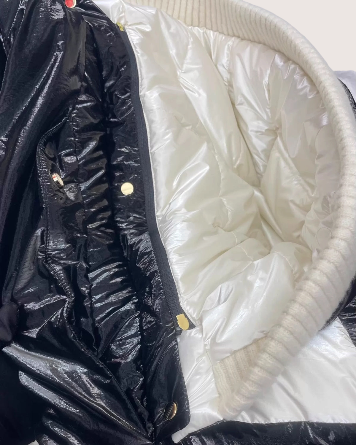 Chanel 25N Coco Neige Puffer Jacket Black, White FR 38
