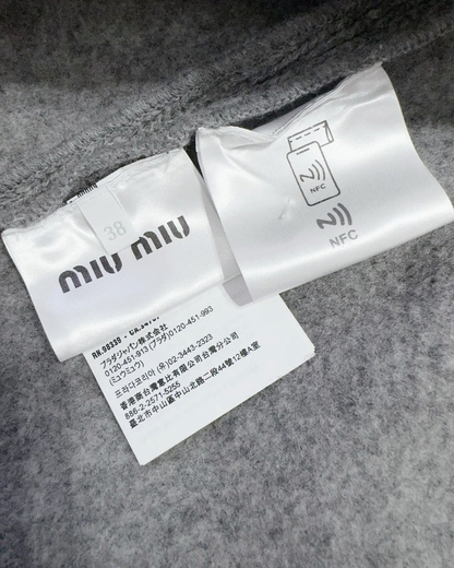 Miu Miu Wool Button-Front Coat Grey FR 38