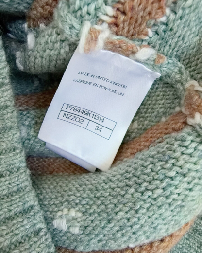 Chanel 24K Cashmere Striped Sweater Blue, Brown, Beige/Ecru FR 34