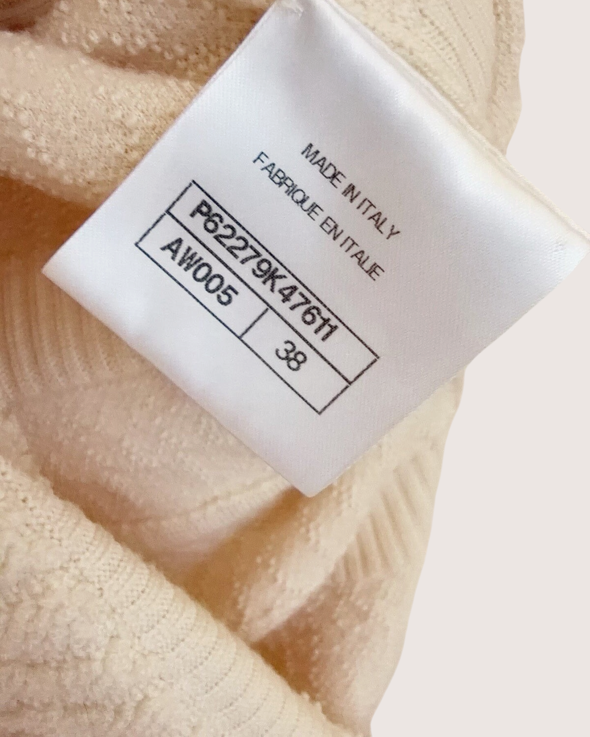 Chanel 21C Wool Textured Stripe Mini Dress Beige/Ecru FR 38