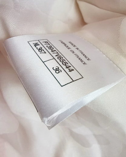 Chanel 23C Windowpane Tweed Four-Pocket Jacket White, Pink FR 36
