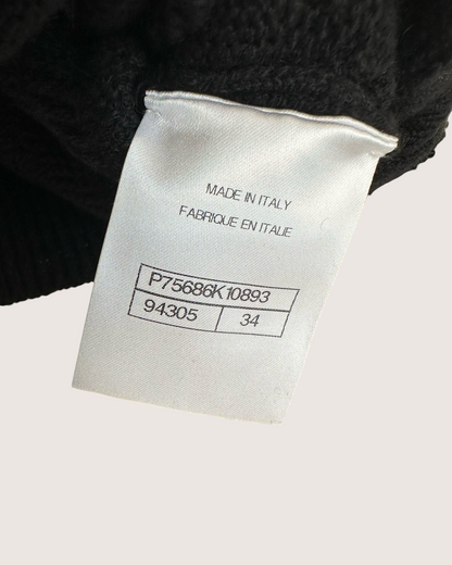 Chanel 23B Cashmere Off-Shoulder Sweater Black FR 34